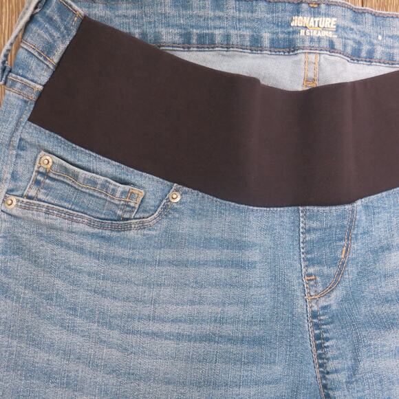 Levi Signature Maternity Jeans Size M Stretch Distressed Light Wash Skinny Blue - Picture 5 of 12